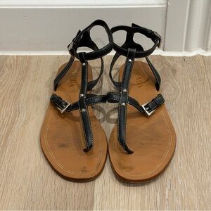 Prada Women's Black and Tan Sandals